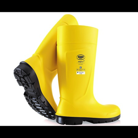BEKINA Steplite EasyGrip PU Boot, Steel Toecap, Yellow-Black, Size 11 PAN3P/2080AZ532-11